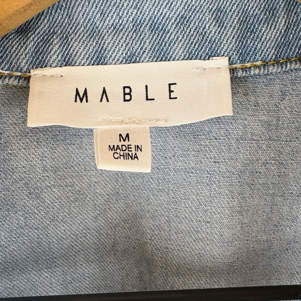Mabel Light Blue Denim Jean Jumpsuit Long Sleeve Buttons Women’s size medium - Picture 11 of 11